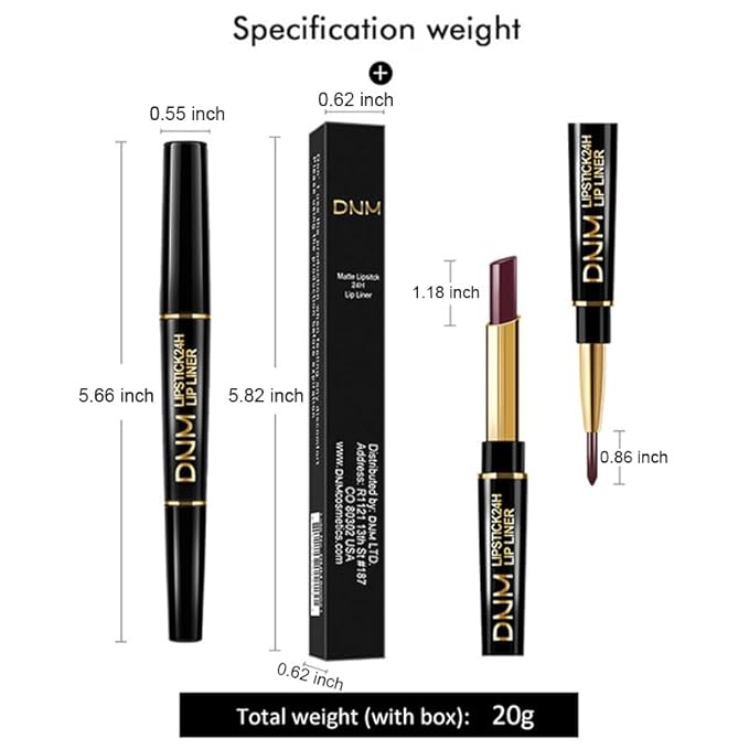 evpct 3Pcs Plum Purple Wine Mauve Red Lip Liner and Lipstick Set for Women Matte Matt 24 Hour Lipstick Pen and with Lip Liner Pencil Set Long Lasting 24 labial labiales mate 24 horas originales
