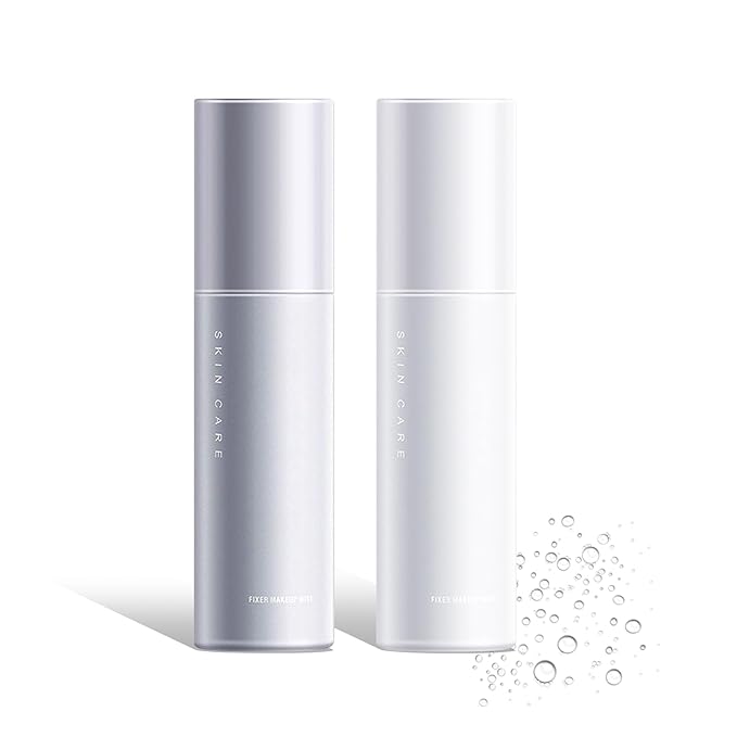2PCS Makeup Setting Spray Set for Face, Weightless Long Lasting Waterproof Fixing Makeup Setting Face Spray, Smudge-proof, Hydrating & Refreshing Setting Spray(E)