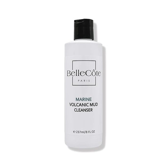 BelleCôte Paris Marine Volcanic Mud Face Cleanser - Detoxifying Clay Oily & Combination Skin, Pore Reduction and Acne | Ideal Face Cleanser for Men & Women Especially After a Vigorous Workout