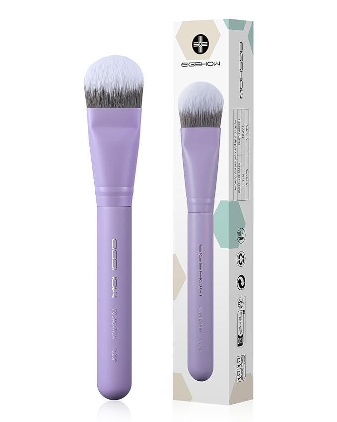 Foundation Brush, EIGSHOW Pro Slanted Foundation Brushes with Silver Ion Bristle - Kabuki Brush for Powder Liquid Cream Buffing Blending (F625P)