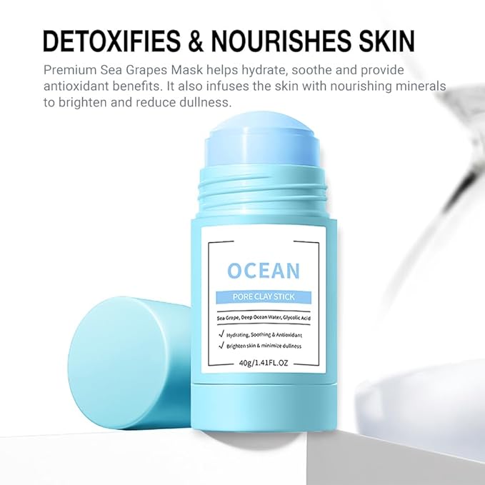 2Pcs Clay Mask For Face, Blackhead Remover For Face, Deep Pore Cleansing, Moisturizing, Skincare Facial Mask for Refining Pores and Controlling Oil (A02#2Pcs Blueberry)