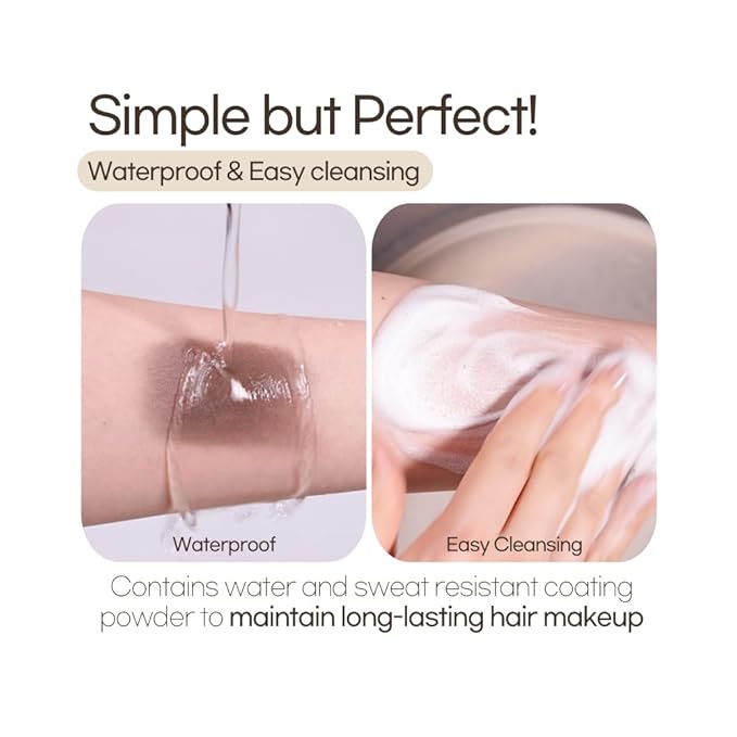 ETUDE Hair Pang Pang hair powder for men and women, Dark Brown, Waterproof, for eyebrow colors, Hairline and Thin Hair, Hairline Powder