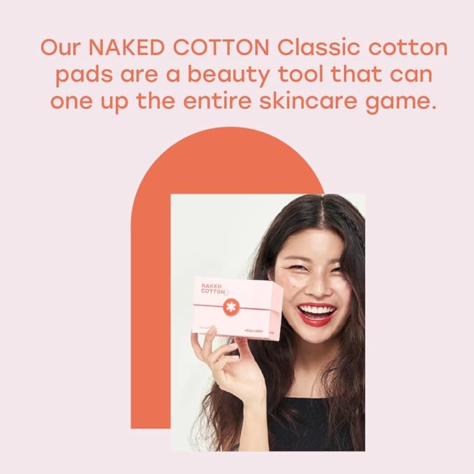 White Rabbit - Naked Cotton Classic - Premium Facial Cotton Pads - for Makeup Remover, Toner, Mask - 100% Cotton, Unbleached, Lint-Free - Extra Soft & Durable - Natural & Cruelty-Free - 200 Count