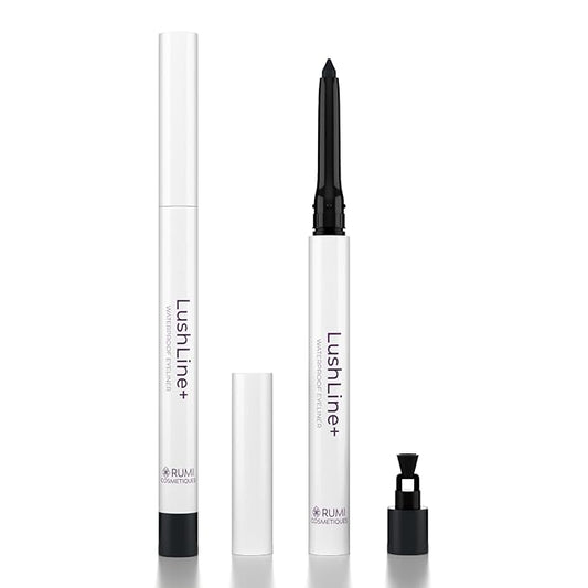 Rumi Cosmetiques LushLine+ Waterproof Eyeliner Pencil For Older Women - Smudge Proof, Long-Lasting, Non Toxic, Soft Glide - Safe For Sensitive Eyes (Natural Black)