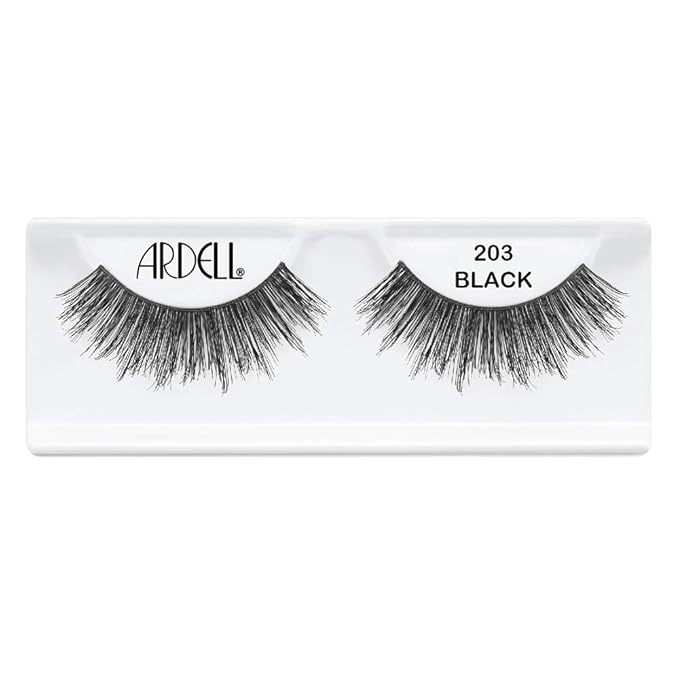 Ardell False Eyelashes Double Up 203 Black - Lightweight, Natural Look Strip Lashes for Glamorous Eye Makeup, 4 Pack