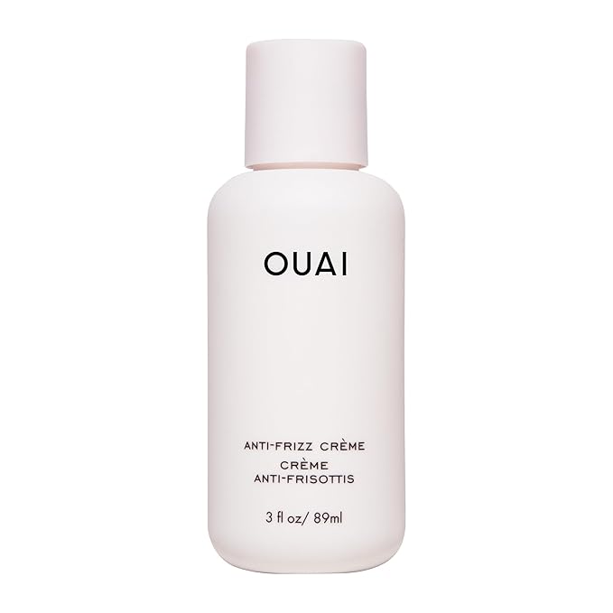 OUAI Anti Frizz Cream Travel Size - Moisturizing Hair Cream with Frizz Control & Heat Protection - Provides Hydration with Jackfruit & Beetroot Extract - Paraben, Phthalate & Sulfate Free (3 oz)