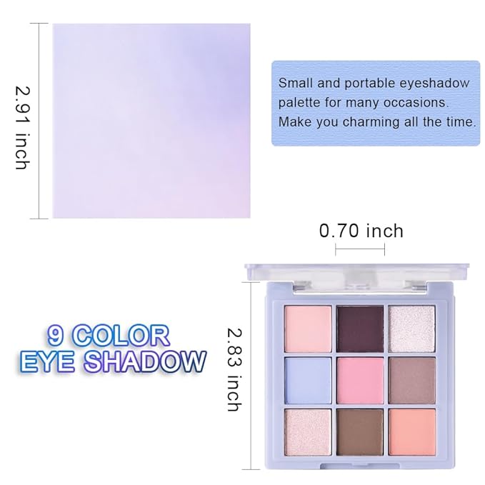 Pink Brown Matte Shimmer Eye Shadow Palette for Eye Makeup, High Pigmented Neutral Nude Silver Shadow Primers Powder Palet de sombras de ojos for Long Lasting Naturing-Looking