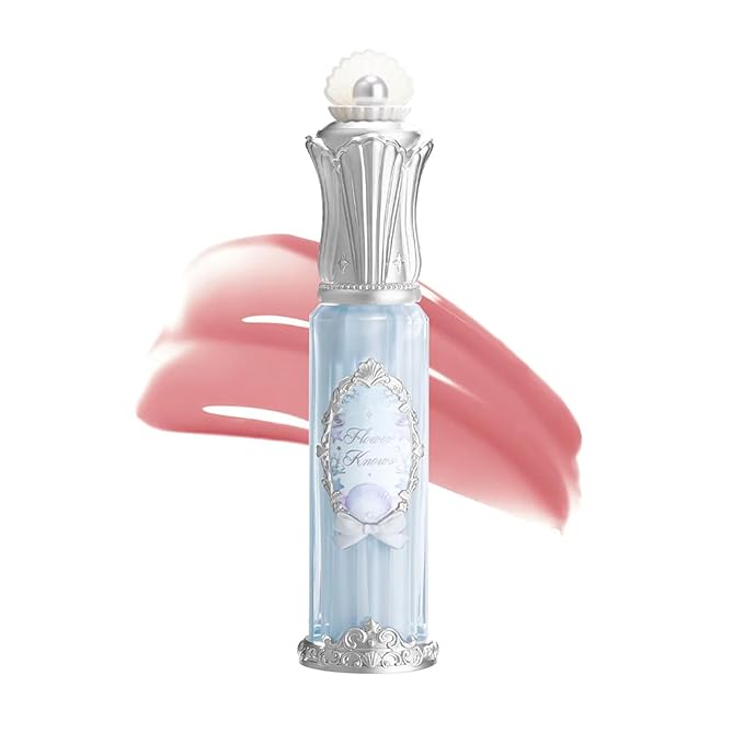 Flower Knows Shell's Jewel Nourishing Lip Glaze,Hydrating Lip Gloss with Hyaluronic,Moisturizing Plumping Oil,Non-Sticky Formula,0.16 fl.oz(P04 Seafoam Glow)