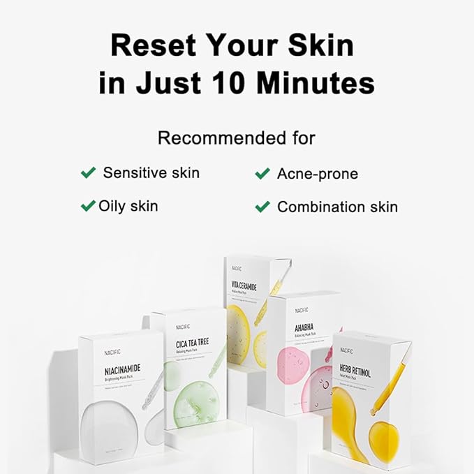 NACIFIC Face Masks Skincare Korean – Premium 10-Sheet Variety Pack for Ultimate Skin Nourishment – Hyaluronic Acid, Ceramide & Vitamin-Infused for All Skin Types