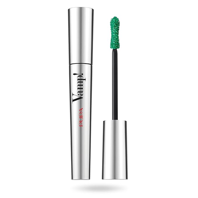 PUPA Milano Vamp! Mascara - For Voluminous And Dramatic Eyelashes - Max Lengthening And Defining Formula Adds Impact - Boost Your Eye Allure With Long, Thick Lashes - 504 Military Green - 0.32 Oz