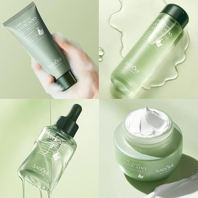 Avocado Skin Care Set, 11-In-1 Skincare Gift Set With Facial Cleanser, Face Serum, Face Cream, Eye Cream, Toner, moisturizing lotion& Facial mask. Skin Care Kit For Women Men