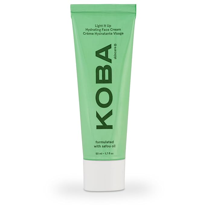 KOBA Light It Up Face Cream - Hydrating Face Cream - For All Skin Types - Floral, Spicy, & Woody Fragrance - Vegan - Natural Ingredients - Safou Oil, Niacinamide, Chaulmoogra & Black Seed Oil
