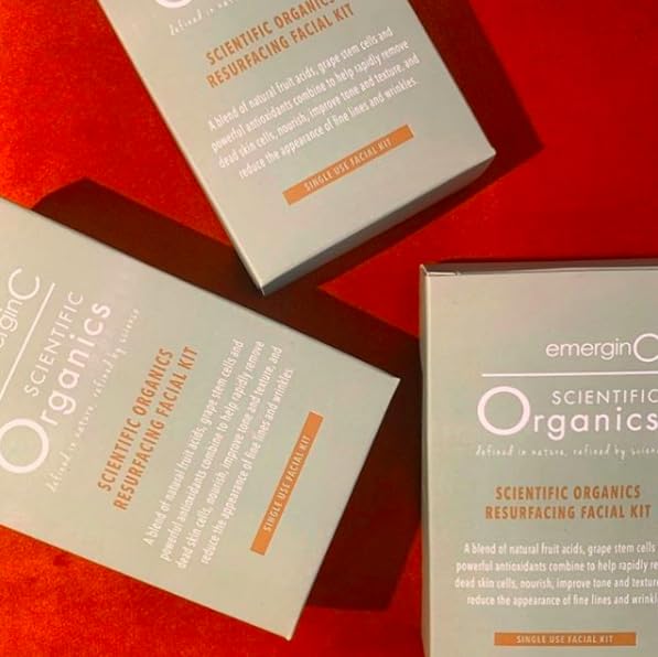 emerginC Scientific Organics Resurfacing Facial Kit - Single-Use Exfoliating Skincare Set for Removing Dead Skin Cells + Reducing Appearance of Wrinkles - DIY Facial Kit