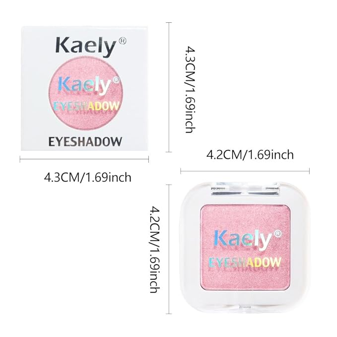 Kaely Pressed Single Eyeshadow Makeup, Pink Shimmer Highly Pigmented Monochrome Eye Shadow Palette, Waterproof Neutral Powder Mini Eyeshadow, sombras para ojos, Lightweight Blendable, 11
