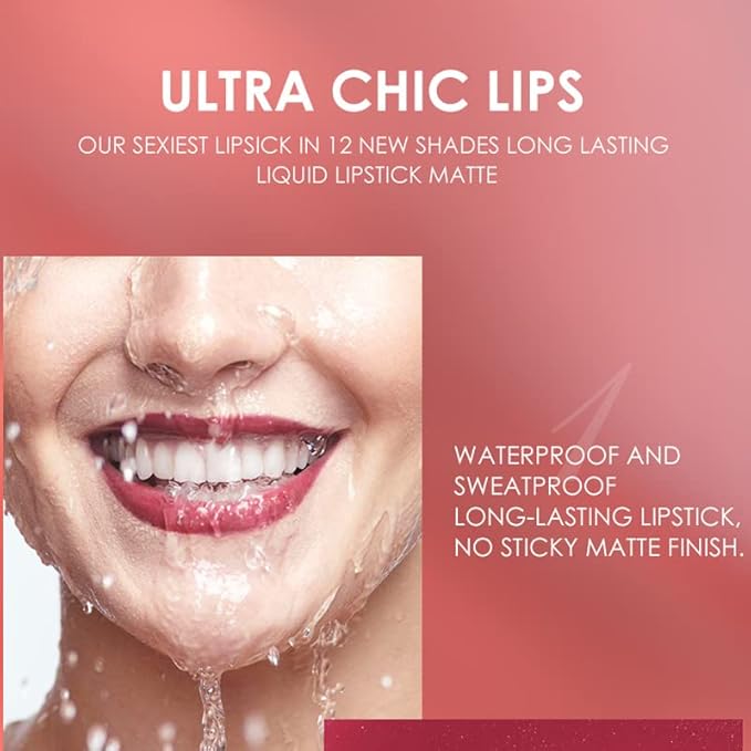 BestLand 6Pcs Matte Liquid Lipstick + Lip Liner Pens Set, One Step Lips Makeup Kits Pigment Velvety Nude Lip Stain Waterproof Long Wear Lip Gloss Make up Gift Set (Pure Romance Bundle)