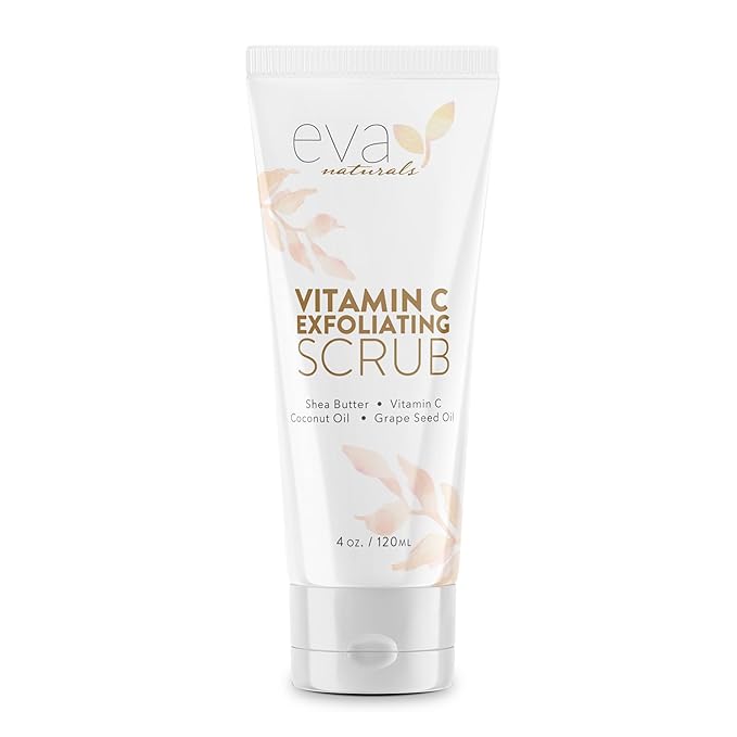 Eva Naturals Vitamin C Facial Scrub - Cleanse and Clear Face, Exfoliating Wash