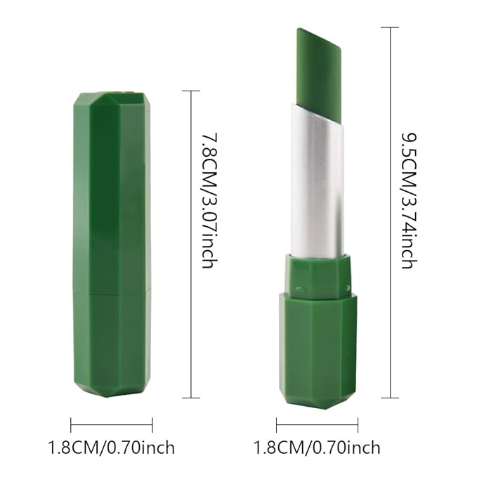 Forest Green Matte Creamy Lipstick for Women, Longwear Lip Gloss Face Paint Stick, Lip Stick Stain Long Lasting Waterproof Easy Application Full Coverage Velvet Gloss for Party Halloween Makeup 19