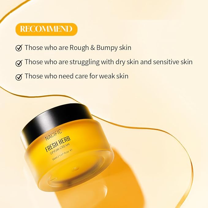 NACIFIC Fresh Herb Origin Facial Cream 1.69fl.oz 50ml Vitamin B, Vitamin Radiance Skin's moisture barrier Hydrating day and night Korean skincare for All skin types