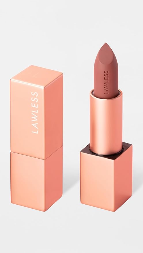 Lawless Women's Forget the Filler Lip-Plumping Line-Smoothing Satin Cream Lipstick, Morocco, Pink, 0.1 Ounce