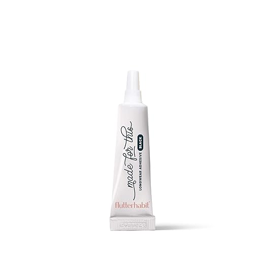 FlutterHabit Made for This Adhesive (3mL), Mini Lash Glue for Eyelash Extensions, All Day Hold for Lash Clusters, Long-Lasting All-in-One Glue for Effortless Application and Secure Wear