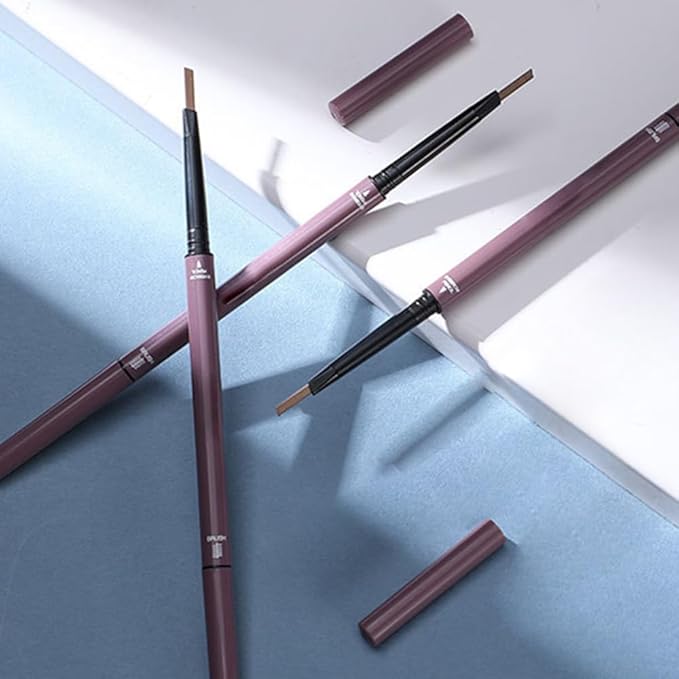 3 Pcs Dark Brown Eyebrow Pencils for Women,with Spoolie Brush,Eyebrow Pencil Soft Textured,Waterproof Sweat-proof for Fills in Sparse Areas and Gaps Create a Natural Eye Brow,Vegan & Cruelty-Free
