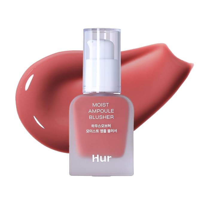 House of Hur Moist Ampoule Blusher with 50% Moisture Essence | Hydrating & Long-Lasting Blush | 0.68fl.oz (9 Shades) (Rose Brown)
