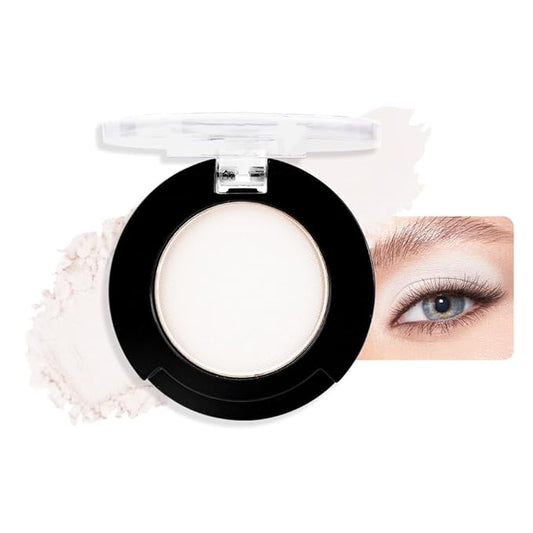 Single Matte Eyeshadow Makeup Palette, Neutral Ivory White Eyeshadows Singles, Monochrome Eye Shadow Palette Makeup for Women, de sombras de ojos, Highly Pigmented Daily Evening Girls Eyeshadow