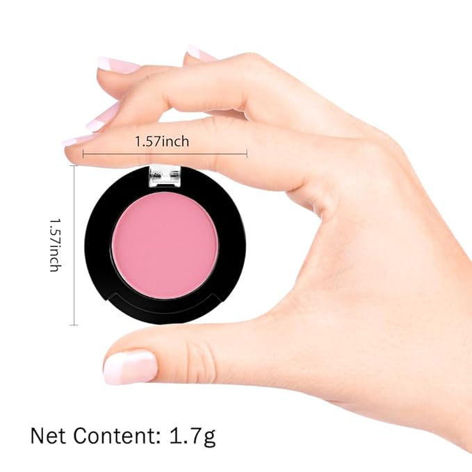 Monochrome Pressed Eyeshadow, Matte Pink Waterproof Neutral Powde Mini Eyeshadow, sombras para ojos, Talc, Paraben & Cruelty Free (C09#Matte Pink)