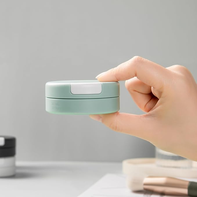 Gemice Travel Containers for Toiletries, Magnetic Travel Containers, TSA Approved Cream Jars with Toiletry Bag, Leak-proof Small 1oz Capsules Set with Multiple Labels for Organization (4 Pack)