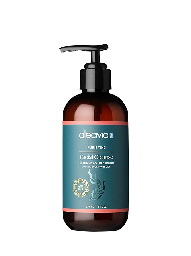 Aleavia Purifying Facial Cleanse – Fragrance-Free Organic & All-Natural Prebiotic, Vegan Face Wash – Nourish your Healthy Skin Microbiome – 8 oz. (New Formula)