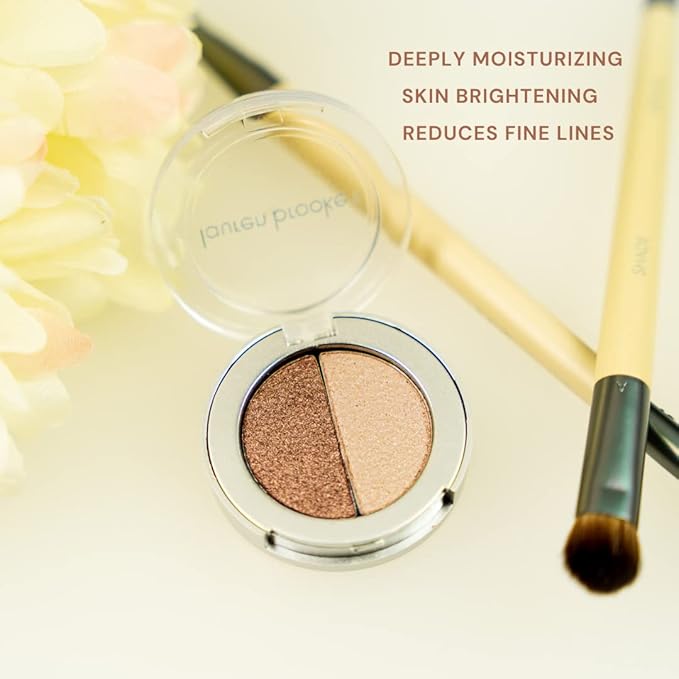 Lauren Brooke Cosmetiques Pressed Eyeshadow Duos, Natural, Organic Makeup (Cappuccino/Pearl)