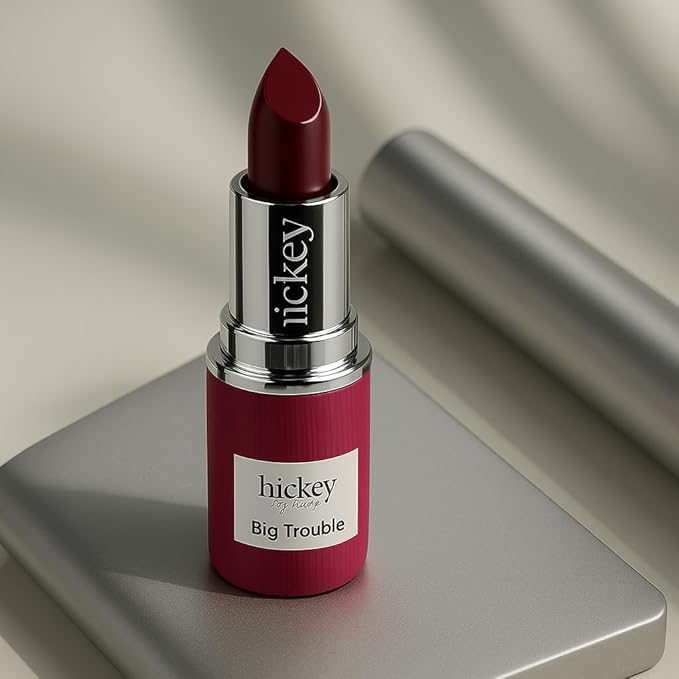 Hickey Lipstick Big Trouble Berry Wine Lipstick Refill - Hydrating & Moisturizing Shade, Lip Color for Women, Berry Lipstick Long Lasting, Gluten-Free & Vegan with Highly Pigmented