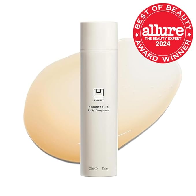 U Beauty Resurfacing Body Compound - Firming AHA & Retinol Serum, Phytic, Lactic & Glycolic Acids Tackle Keratosis Pilaris & Uneven Texture - Shea Butter & Papain for Hydrated Soothed Skin - 6.7 Fl Oz