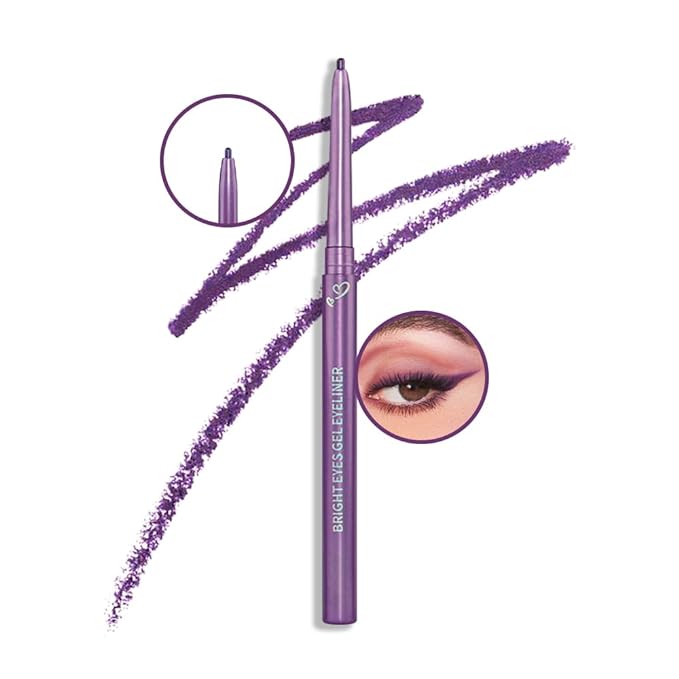 Kaely 1.5mm Skinny Gel Eyeliner Pencil,Grape Purple Cat Eye Liner Makeup Pen,Cream Smooth Eyeliner Crayon,delineador de ojos contra el agua,Waterproof Long Lasting 16 Hour,Vegan & Cruelty Free,05