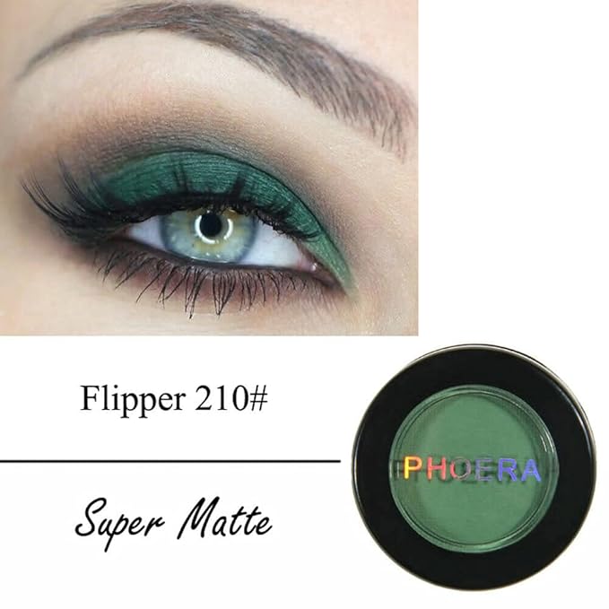 Phoera AQUAPURITY Waterproof Long Lasting Matte Eyeshadow Palette in 12 Pigment Color Face Powder Eye Shadow Cosmetic Cream Makeup Cosmetic (210 FLIPPER)