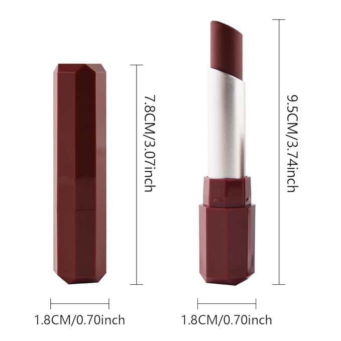 Burgundy Red Matte Creamy Lipstick for Women, Longwear Lips Gloss Paint Stick, Lip Stick Stain Long Lasting Waterproof Effortless Application Full Coverage Velvet Gloss for Party Halloween Makeup 04