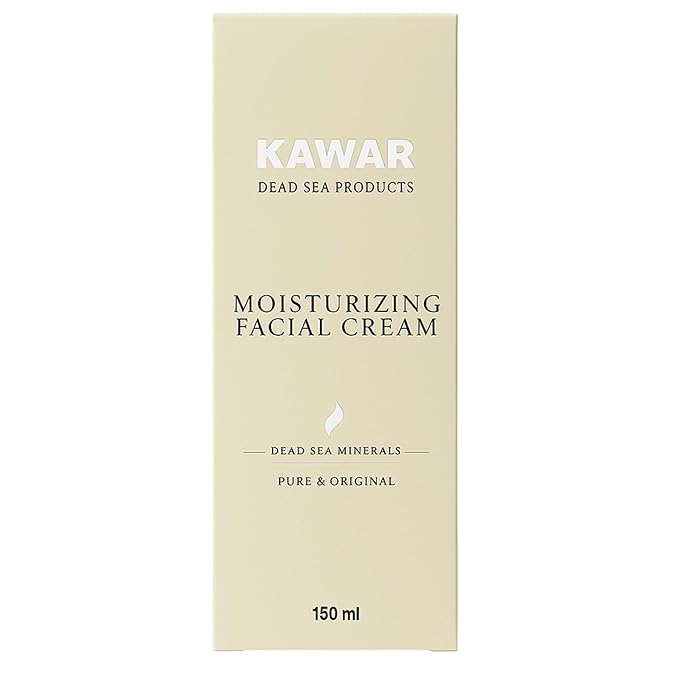 KAWAR Dead Sea Face Moisturizer with Hyaluronic Acid, Niacinamide & Ceramides, Skin Feels Softer and Smoother, Long-Lasting Hydration, Fast-Absorbing, Vegan Moisturizer for Men & Women, 5.1 fl oz