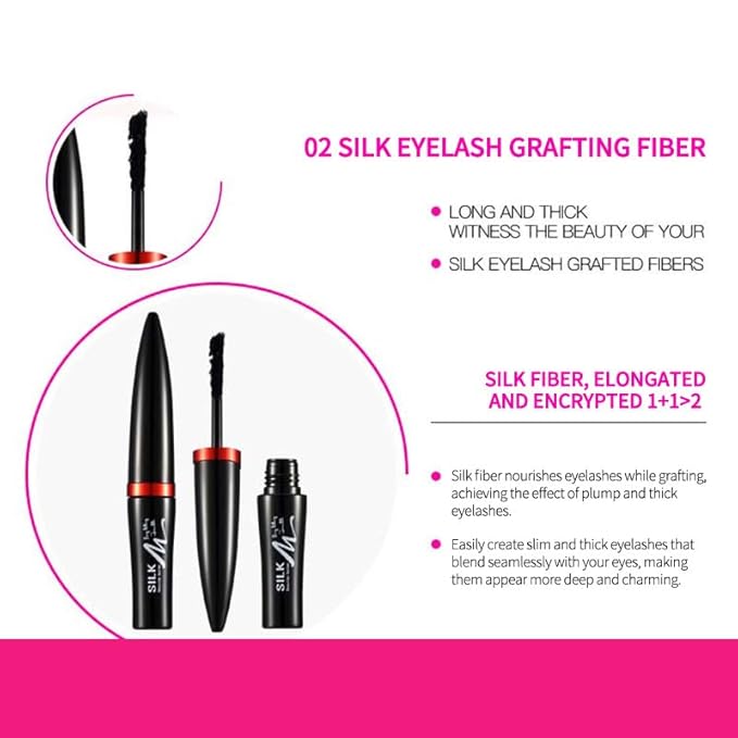Gecom Black Lash Extending & Volumizing Mascara Set - Black Mascara for Instant Length, Volume & Curl - Waterproof, Smudge-Proof & Up To 18H Wear
