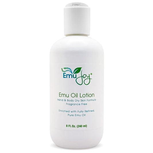 Emu Oil Infused Hand Lotion – Deep Moisturizing Cream for Dry & Cracked Hands Skin Relief – Perfect for Women, Men, and Travel | Natural Lotion with Shea Butter and Natural Oils - 8 oz