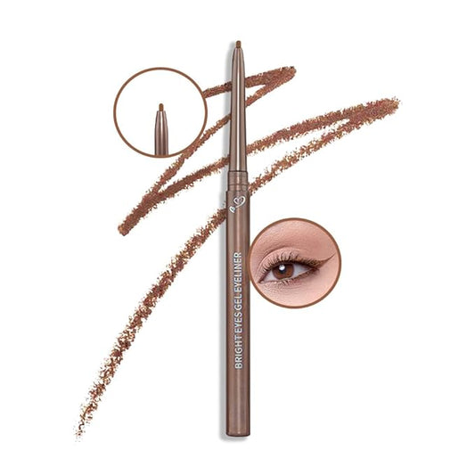 Kaely 1.5mm Light Brown Eyeliner Pencil, Gel Eye Liner Waterproof Smudge Proof, Long Lasting 16 Hour Wear, Vegan & Cruelty Free, 03