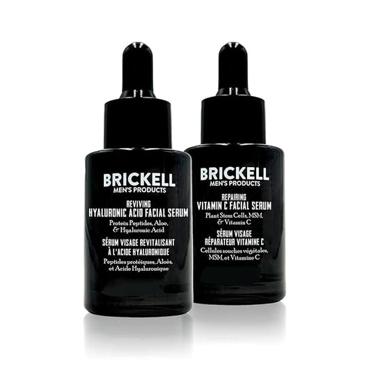 Brickell Men's Daily Anti-Aging Day and Night Serum Routine, All Natural and Organic, Unscented
