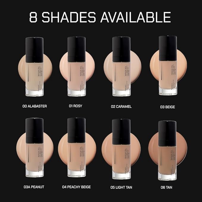 Radiant Professional Natural Fix All Day Matte Cream Foundation - Long Wear High Coverage Face Makeup Foundation With SPF 15 - Oil Free Matte Finish - For All Skin Types-1.01 oz. (00 Alabaster)