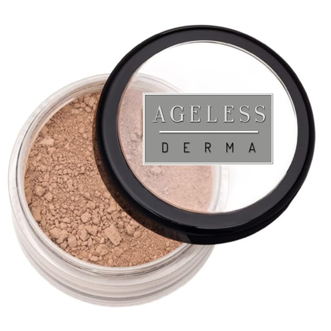 Mineral Face Powder Makeup. Natural Full Coverage Loose Foundation with Vitamin and Green Tea. Made in USA