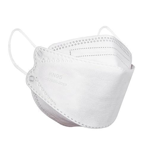 KN95 Face Masks for Adults 50 Pack, Individually Wrapped, 5-Ply White Disposable Face Mask Against PM 2.5 Smoke & Dust, Filtration Efficiency 95%