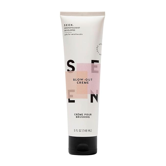 SEEN - Blow-Out Creme - Scented - Non-Comedogenic & Sulfate-Free Blow Out Hair Cream- Reduces Frizz- Heat Protectant- Safe for Sensitive & Acne Prone Skin
