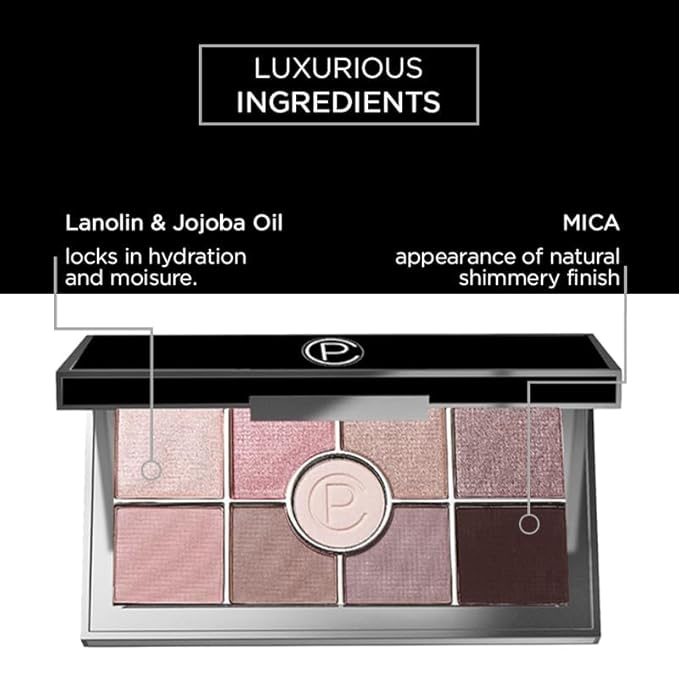 Pure Cosmetics Makeup Eyeshadow Palette, Buff (Rose Shades) - Nouveau Collection, Neutral Ultra-Pigmented Pressed Powders - Matte & Shimmer Colors, Long-Lasting, Blendable & Mineral Based