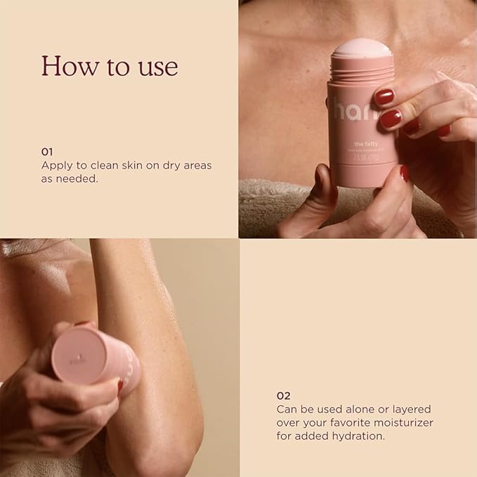 HANNI Fatty Body Moisturizer Stick with Fatty Acids, Travel Size Friendly Solid Lotion for Plumping and Hydration, Fragrance-Free and Safe for Sensitive Skin, 2.5 oz (Pack of 2)