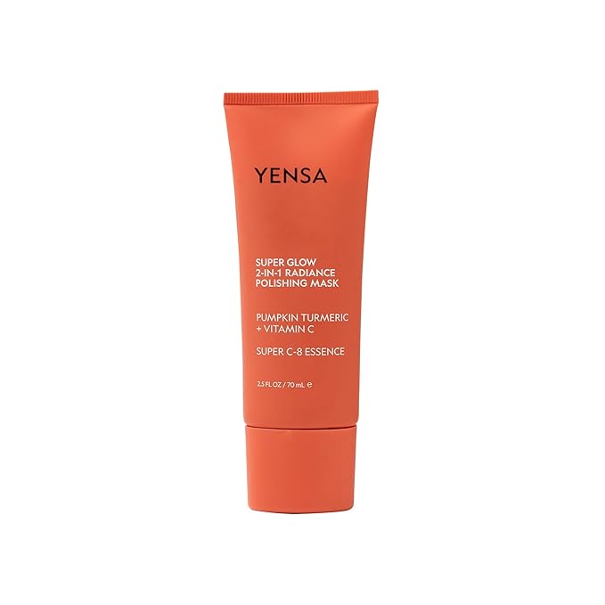 YENSA Super Glow Radiance Polishing Mask - 2-in-1 Face Exfoliator & Hydrating Mask with Pumpkin, Turmeric & Papaya - Hydrating, Radiance-Boosting & Soothing Exfoliant (2.5 Fl oz)