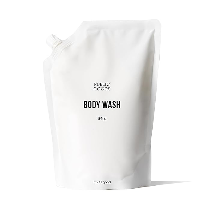 Public Goods Body Wash for Men and Women | Natural Soap for Bath & Shower | Body Scrub Made with Organic Essential Oils | Sulfate & Paraben Free | Vegan Friendly | 34 Fl Oz Refill