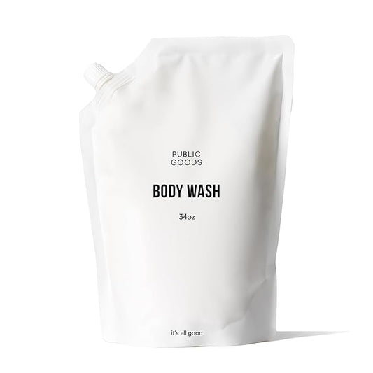 Public Goods Body Wash for Men and Women | Natural Soap for Bath & Shower | Body Scrub Made with Organic Essential Oils | Sulfate & Paraben Free | Vegan Friendly | 34 Fl Oz Refill
